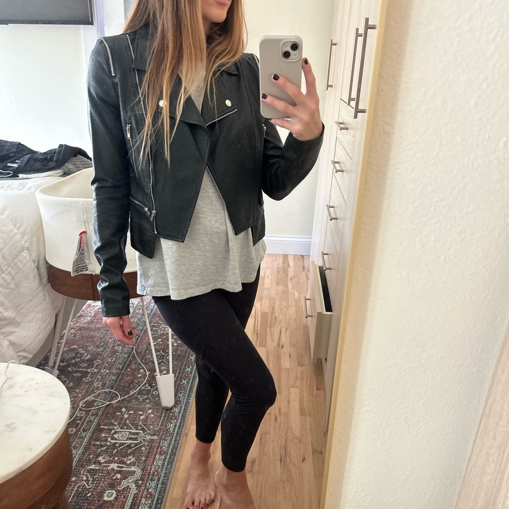 Windsor leather moto jacket cropped